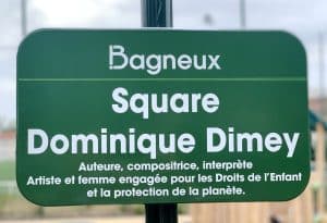 Plaque du square Dominique Dimey à Bagneux