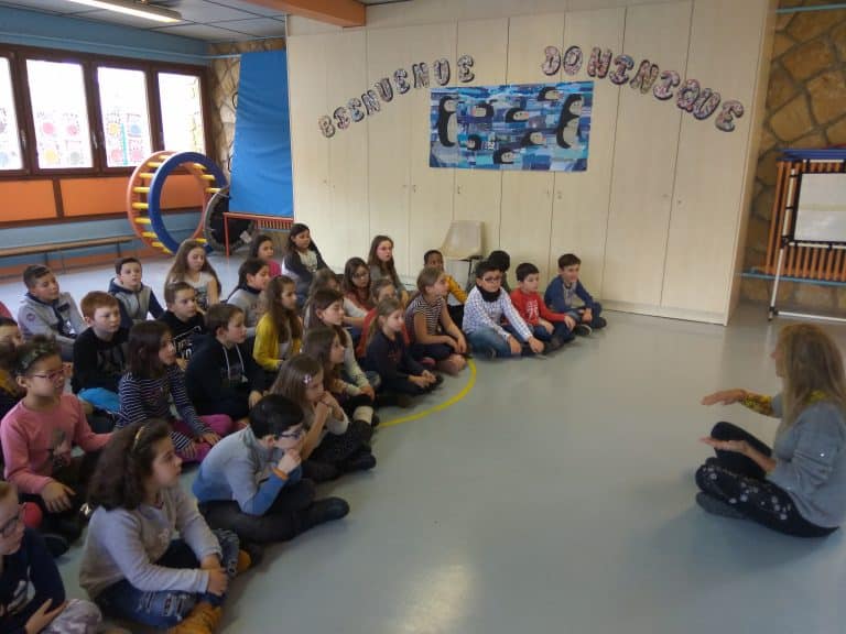 Dominique Dimey Master class avec des enfants de primaire