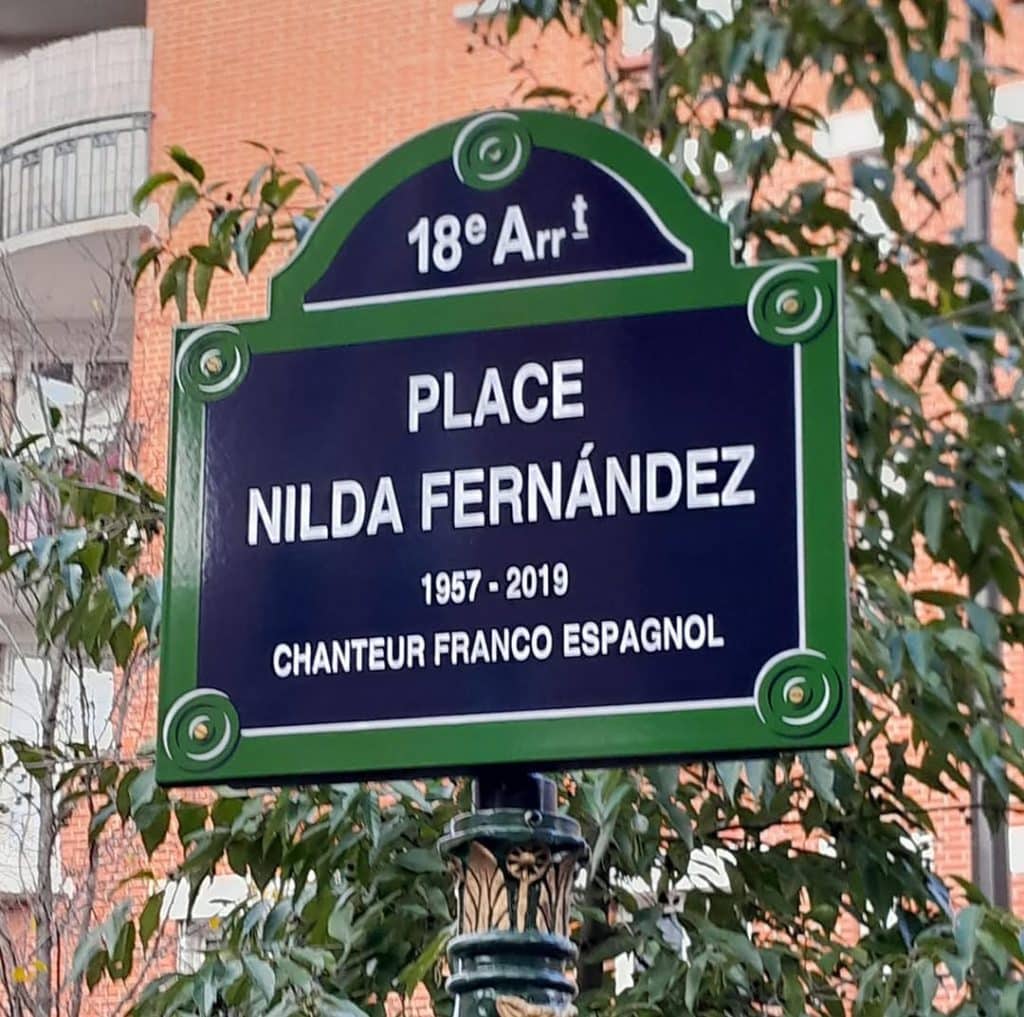 Plaque de la rue Nilda Fernandez Paris 18e